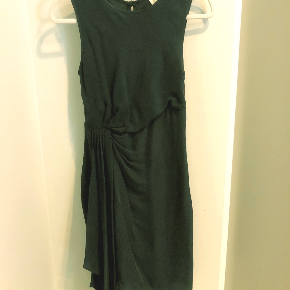 Milly washed silk navy blue dress